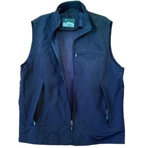 European American Sports Vest Black Outdoor XL Zip Utility Pockets‎ Lightweight